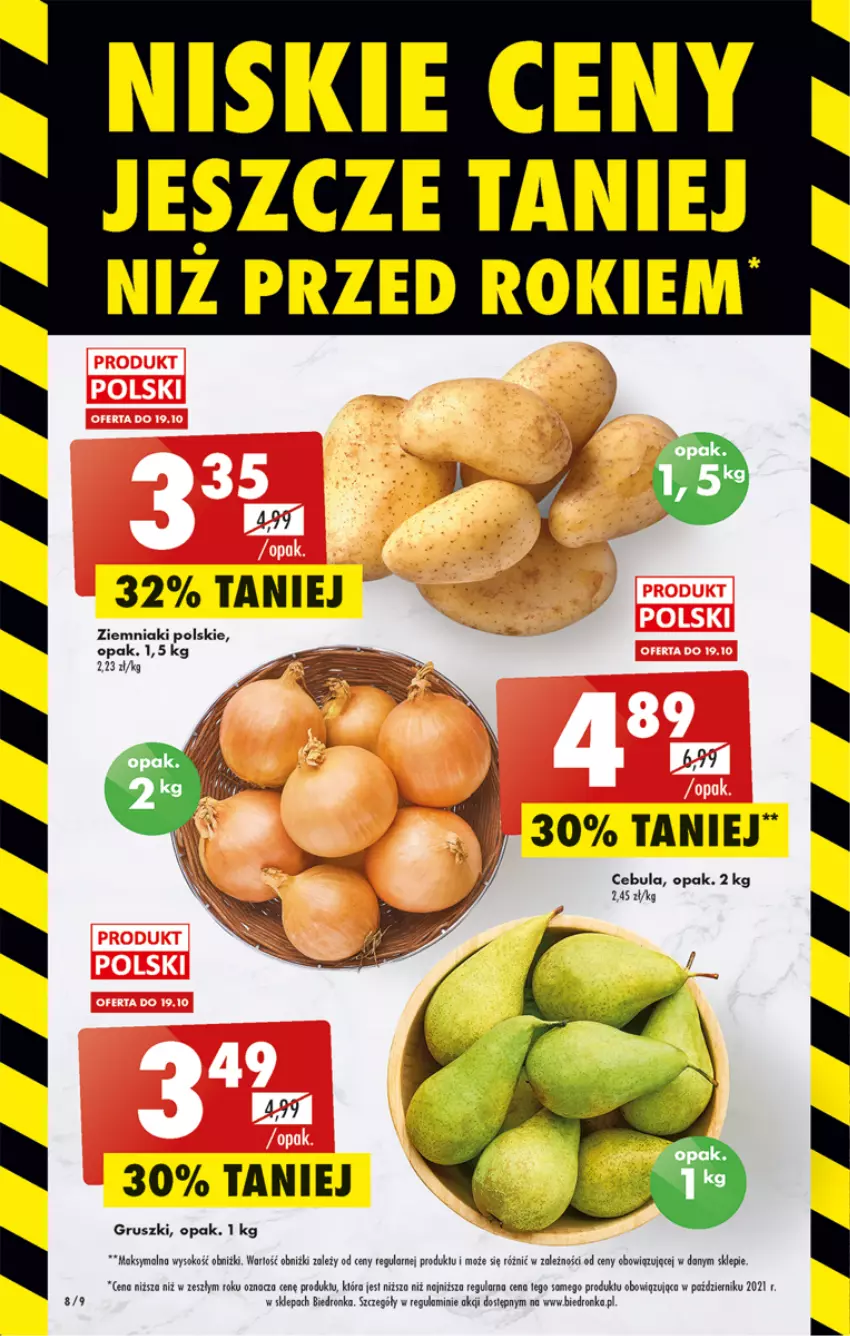 Gazetka promocyjna Biedronka - Ale tydzień - ważna 17.10 do 22.10.2022 - strona 8 - produkty: Cebula, Gruszki, LEGO, Sok, Ziemniaki