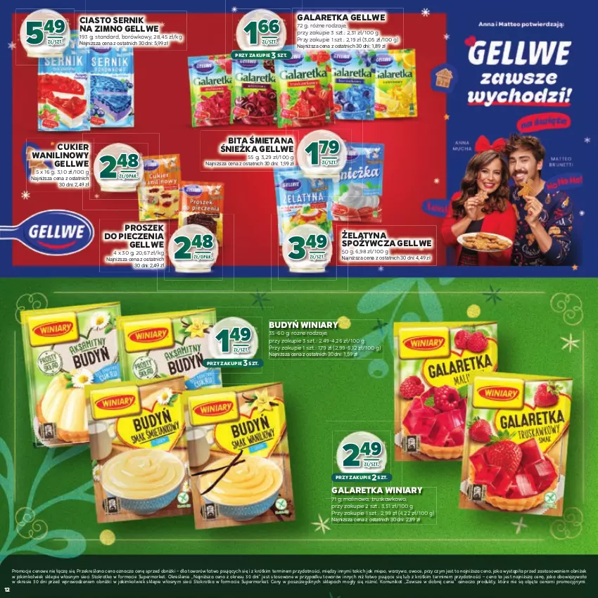 Gazetka promocyjna Stokrotka - Katalog Boże Narodzenie! - ważna 11.12 do 29.12.2025 - strona 12 - produkty: Budyń, Ciasto sernik, Cukier, Cukier wanilinowy, Gala, Galaretka, Mięso, Owoce, Piec, Proszek do pieczenia, Ser, Warzywa, Winiary