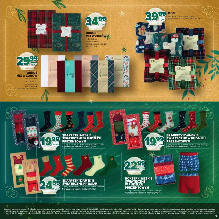 Gazetka promocyjna Stokrotka - Katalog Boże Narodzenie! - ważna 11.12 do 29.12.2025 - strona 13 - produkty: Bokserki, Karp, Koc, Mięso, Obrus, Owoce, Ser, Skarpetki, Warzywa