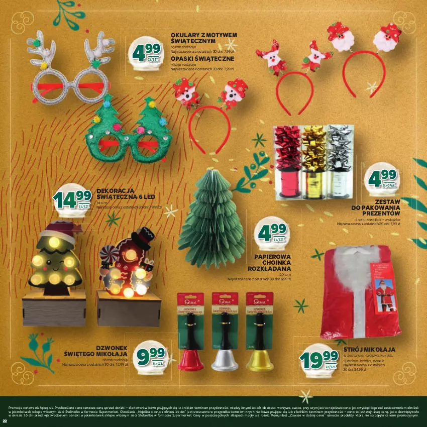 Gazetka promocyjna Stokrotka - Katalog Boże Narodzenie! - ważna 11.12 do 29.12.2025 - strona 22 - produkty: Choinka, Czapka, Dekoracja świąteczna, Dzwonek, Inka, Kurtka, Mięso, Owoce, Papier, Pasek, Spodnie, Warzywa, Wstążka