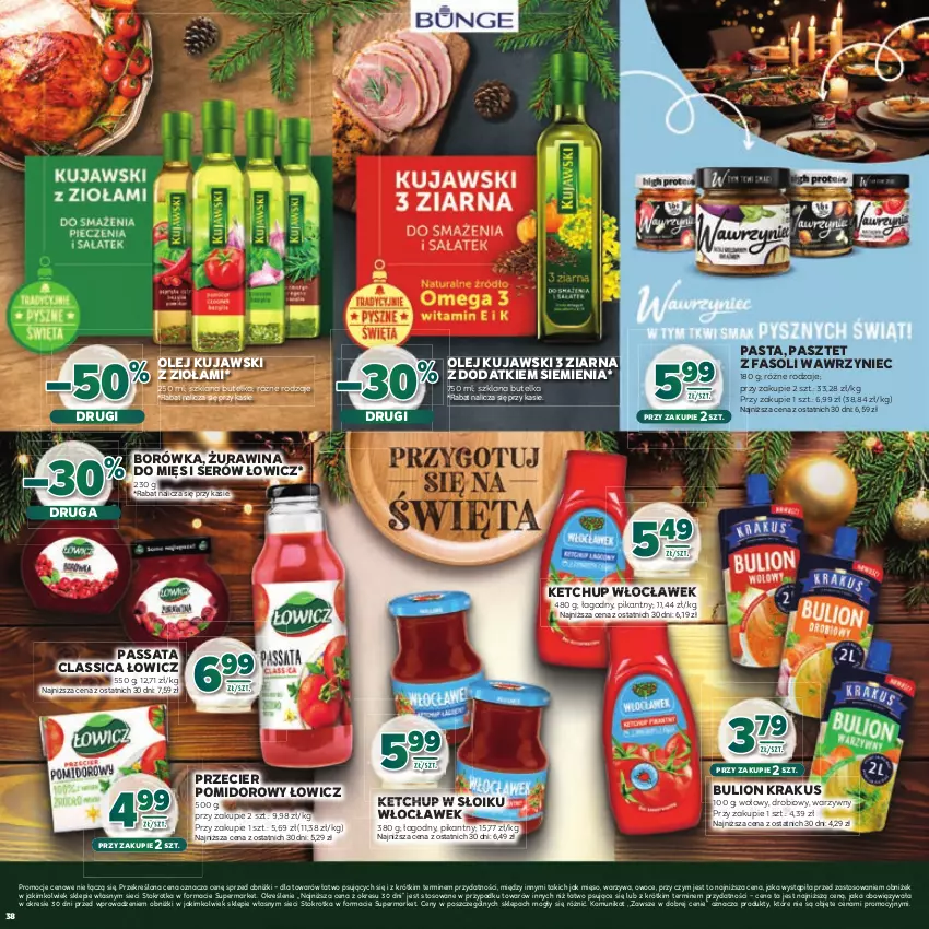 Gazetka promocyjna Stokrotka - Katalog Boże Narodzenie! - ważna 11.12 do 29.12.2025 - strona 38 - produkty: Borówka, Bulion, Fa, Ketchup, Krakus, Kujawski, LANA, Lion, Mięso, Olej, Owoce, Pasztet, Ser, Warzywa