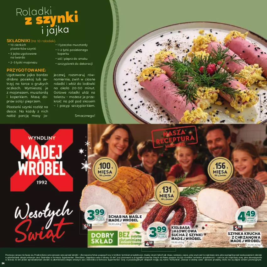 Gazetka promocyjna Stokrotka - Katalog Boże Narodzenie! - ważna 11.12 do 29.12.2025 - strona 54 - produkty: Chrzan, Kiełbasa, Madej Wróbel, Majonez, Mięso, Mus, Owoce, Pieprz, Plasterki, Por, Sól, Szynka, Talerz, Warzywa