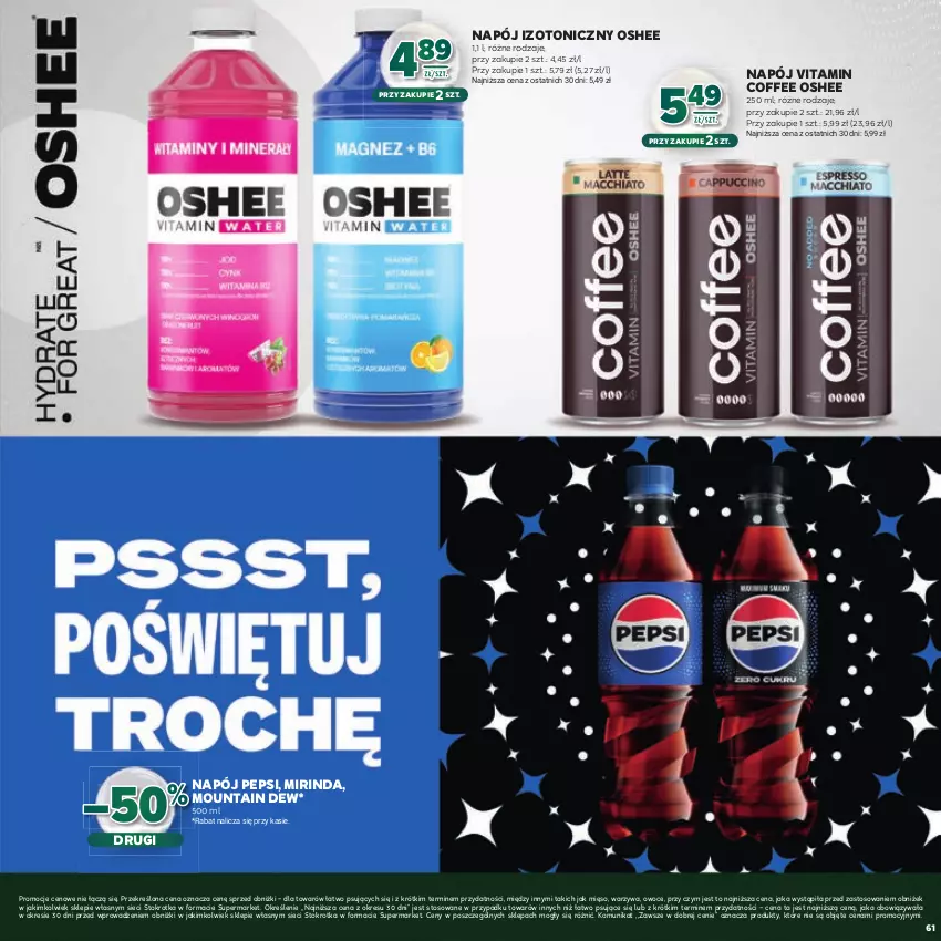 Gazetka promocyjna Stokrotka - Katalog Boże Narodzenie! - ważna 11.12 do 29.12.2025 - strona 61 - produkty: Mięso, Mirinda, Napój, Napój izotoniczny, Oshee, Owoce, Pepsi, Warzywa