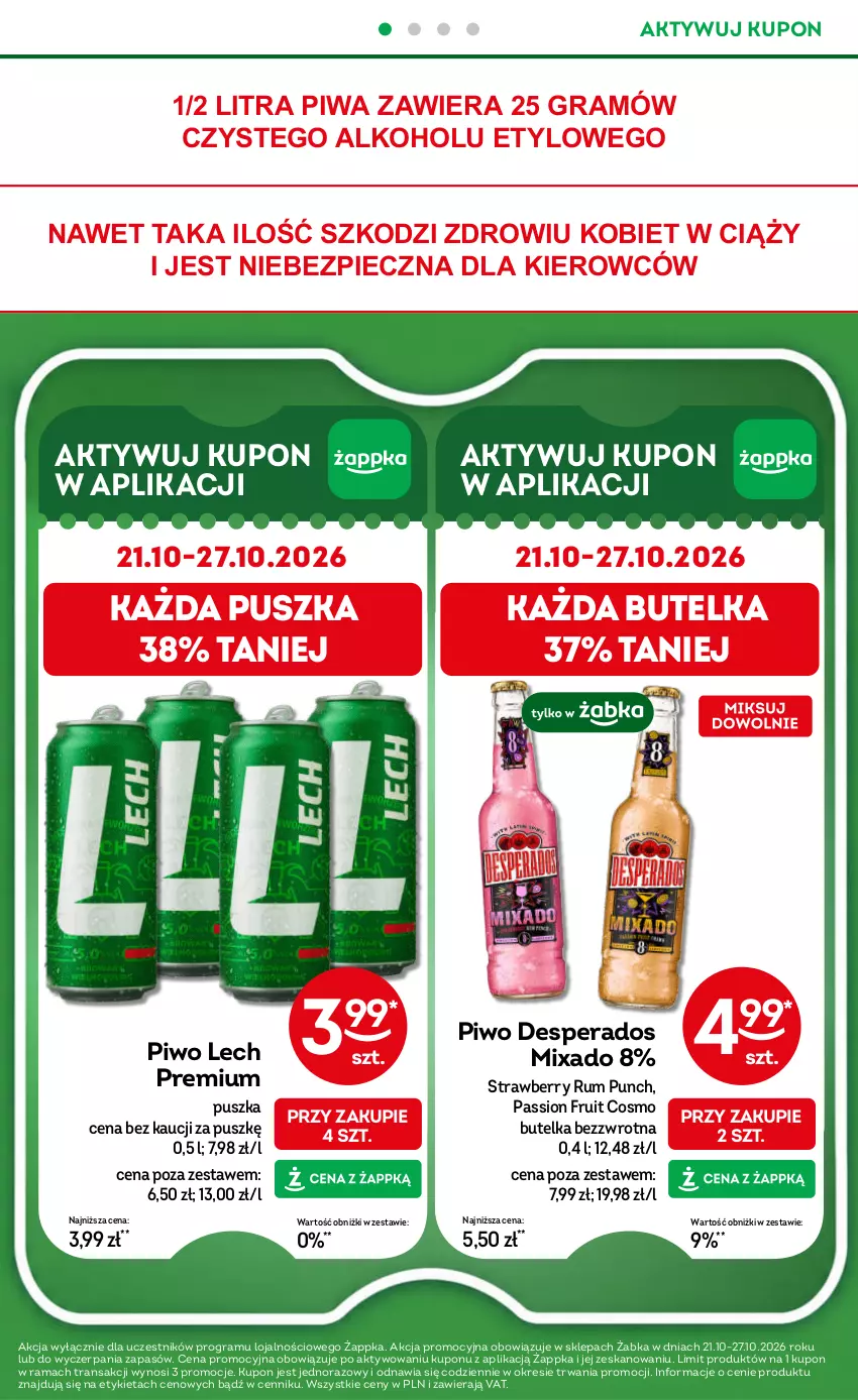 Gazetka promocyjna Żabka - gazetka-promocyjna-43-44-2026 - ważna 21.10 do 03.11.2026 - strona 30 - produkty: Desperados, Gra, Lech Premium, Mixa, Piec, Piwa, Piwo, Rama, Rum, Tran