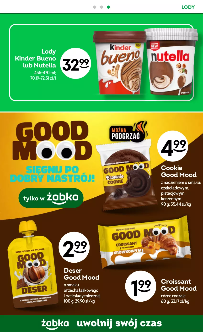 Gazetka promocyjna Żabka - gazetka-promocyjna-43-44-2026 - ważna 21.10 do 03.11.2026 - strona 66 - produkty: Croissant, Deser, Kinder, Kinder Bueno, Lody, Nutella, Ser