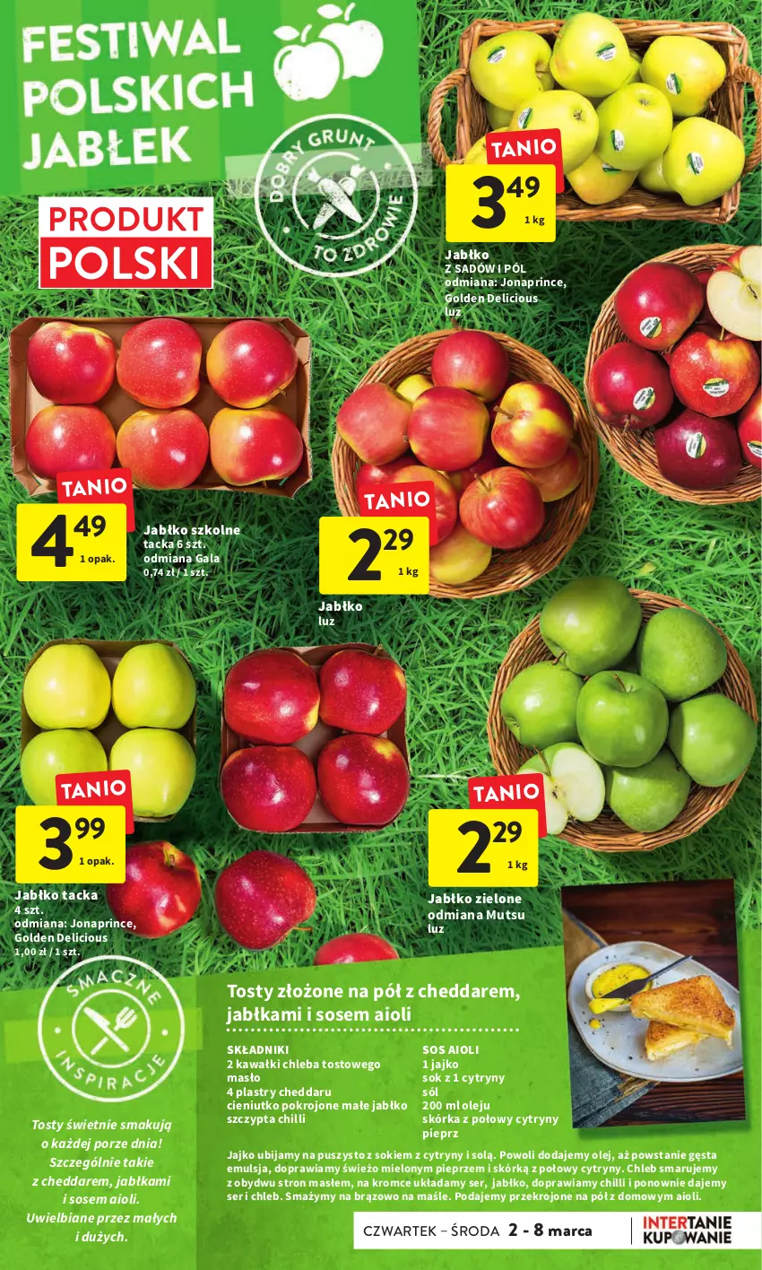 Gazetka promocyjna Intermarche - Gazetka Intermarche - ważna 02.03 do 08.03.2023 - strona 11 - produkty: Cheddar, Chleb, Cytryny, Emulsja, Gala, Jabłka, Kawa, Masło, Olej, Pieprz, Por, Ser, Sok, Sól, Sos