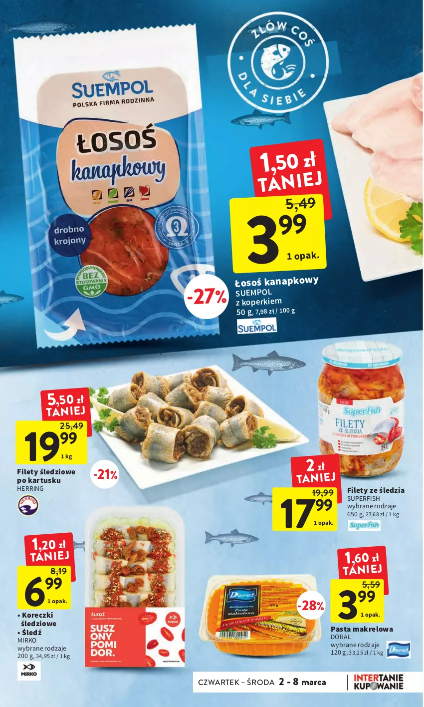 Gazetka promocyjna Intermarche - Gazetka Intermarche - ważna 02.03 do 08.03.2023 - strona 22 - produkty: Koreczki śledziowe, Suempol