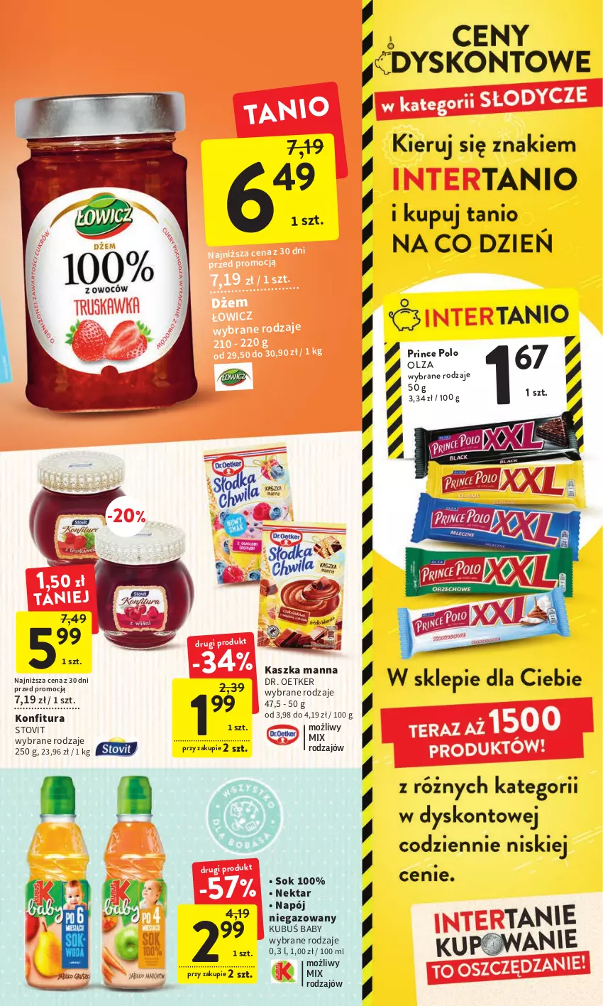 Gazetka promocyjna Intermarche - Gazetka Intermarche - ważna 02.03 do 08.03.2023 - strona 29 - produkty: Dr. Oetker, Dżem, Konfitura, Kubuś, Napój, Napój niegazowany, Nektar, Prince Polo, Sok