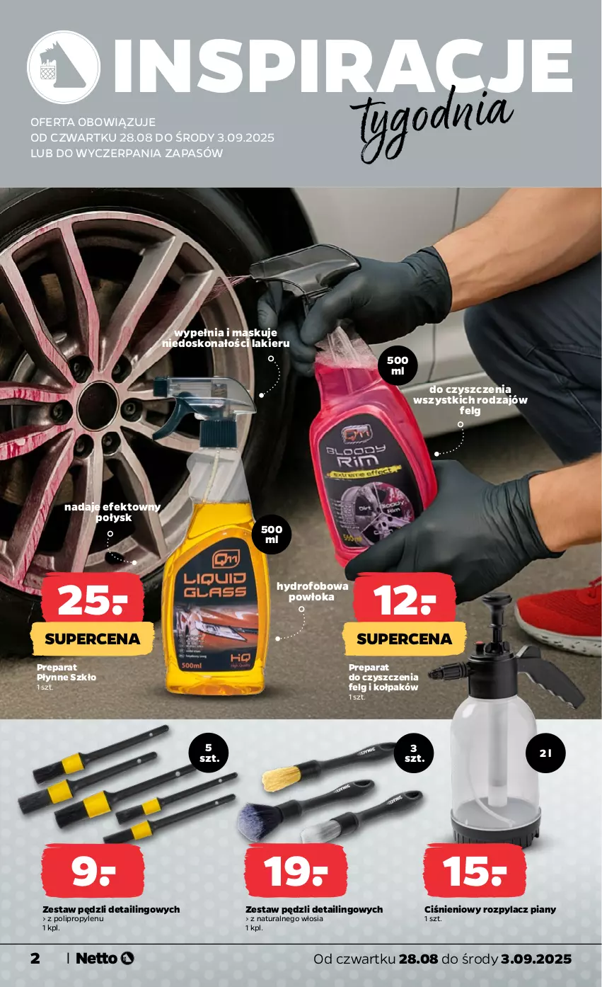Gazetka promocyjna Netto - Od Czwartku Przemysłowa - ważna 28.08 do 03.09.2025 - strona 2 - produkty: Kołpak, Lakier, LG, Preparat do czyszczenia, Zestaw pędzli