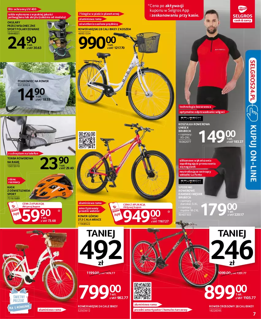 Gazetka promocyjna Selgros - Oferta przemysłowa - ważna 13.05 do 26.05.2021 - strona 7 - produkty: Kask, Kosz, Koszulka, LG, Mule, Pokrowiec, Por, Rama, Rower, Silan, Sok, Sport, Telefon, Torba, Widelec, Wkładki