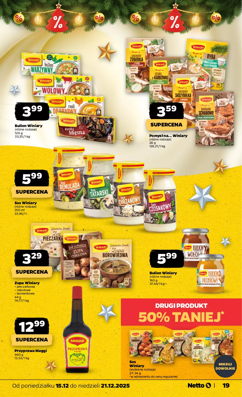 Gazetka promocyjna Netto - Od Poniedziałku - ważna 15.12 do 21.12.2025 - strona 19 - produkty: Bulion, Lion, Maggi, Piec, Sos, Wiko, Winiary, Zupa