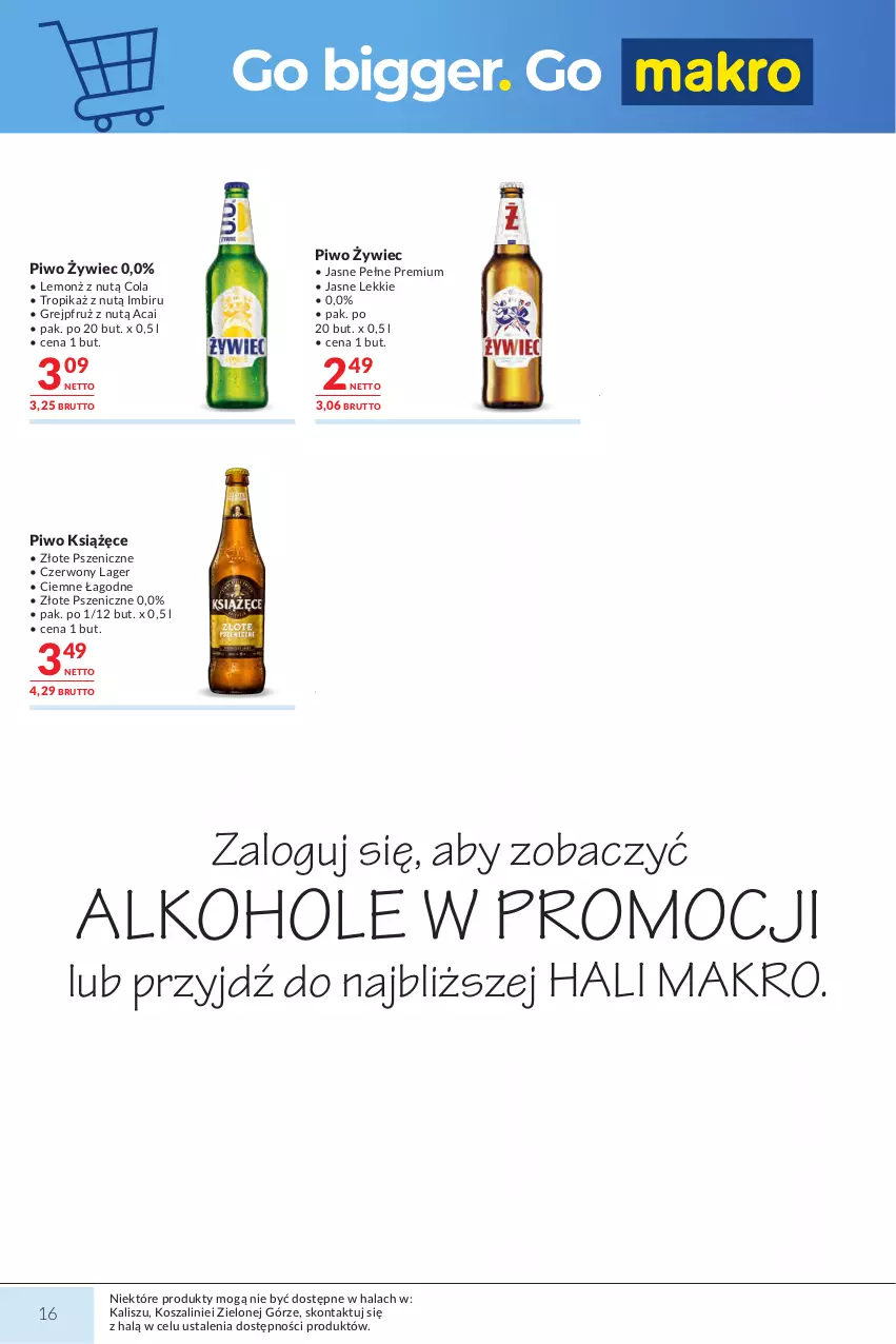 Gazetka promocyjna Makro - Mega oferty dla Twojego Sklepu - ważna 01.09 do 14.09.2026 - strona 16 - produkty: Alkohole, Gin, Gra, Imbir, JBL, Kosz, Książęce, Müller, Piwo, Ser, Szal, Warka, Wino