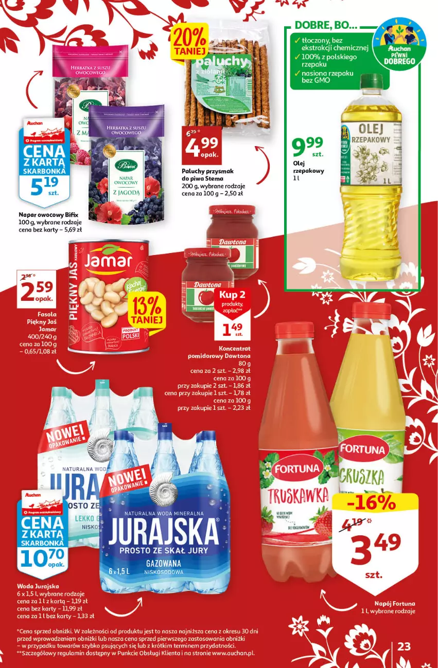 Gazetka promocyjna Auchan - Gazetka Rewelacyjne Marki Auchan Hipermarket Auchan - ważna 26.01 do 01.02.2023 - strona 23 - produkty: Olej, Piwa, Woda, Woda mineralna