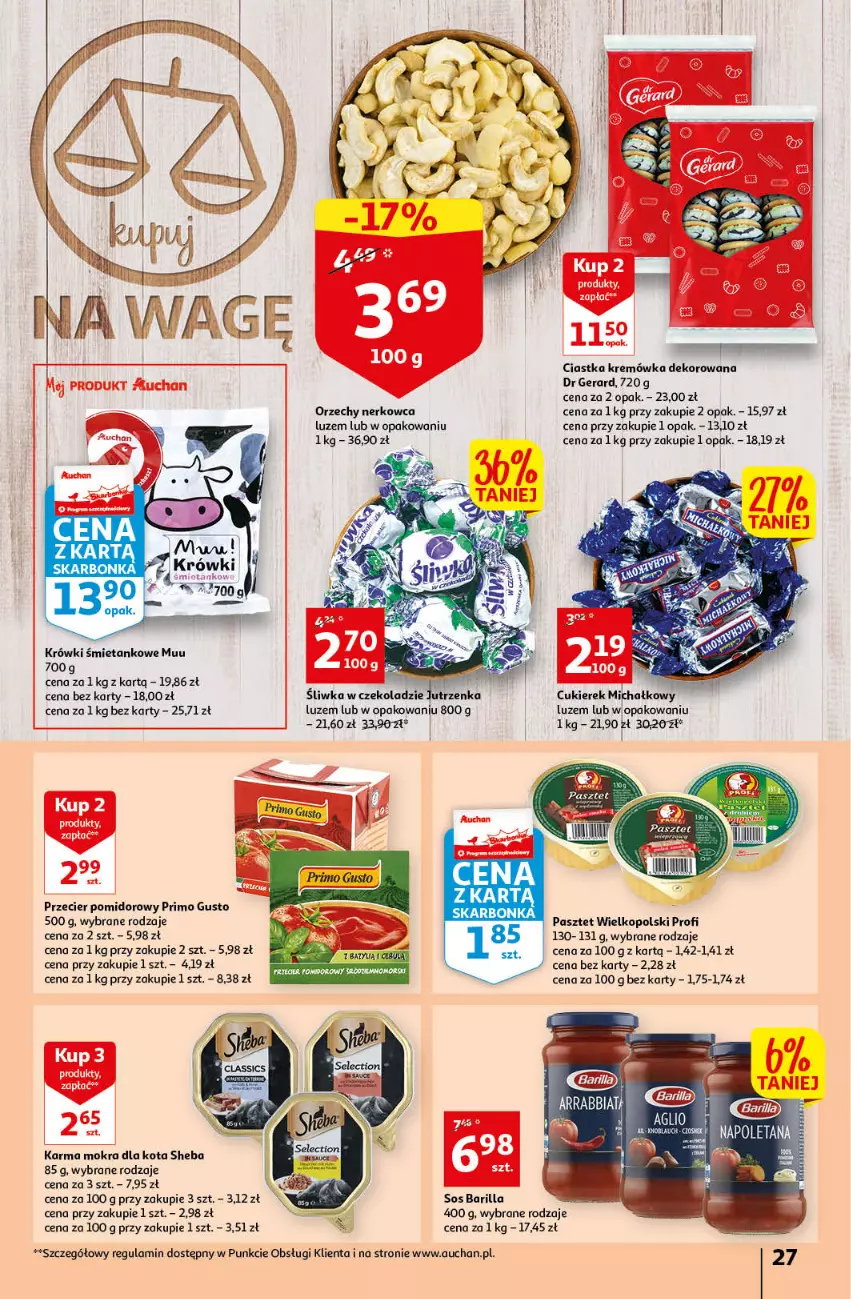 Gazetka promocyjna Auchan - Gazetka Rewelacyjne Marki Auchan Hipermarket Auchan - ważna 26.01 do 01.02.2023 - strona 27 - produkty: Barilla, Ciastka, Cukier, Dr Gerard, Kremówka, Pasztet, Sheba, Sos