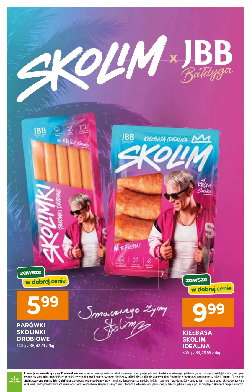 Gazetka promocyjna Stokrotka - Supermarket - ważna 11.06 do 17.06.2026 - strona 24 - produkty: Kiełbasa, Mięso, Optima, Owoce, Parówki, Warzywa