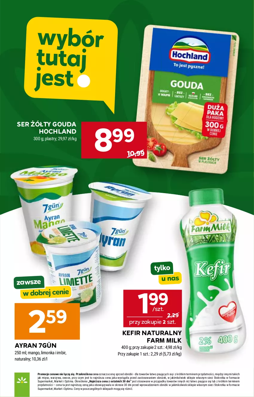 Gazetka promocyjna Stokrotka - Supermarket - ważna 11.06 do 17.06.2026 - strona 26 - produkty: Fa, Farm Milk, Gouda, Hochland, HP, Kefir, Kefir naturalny, Ser