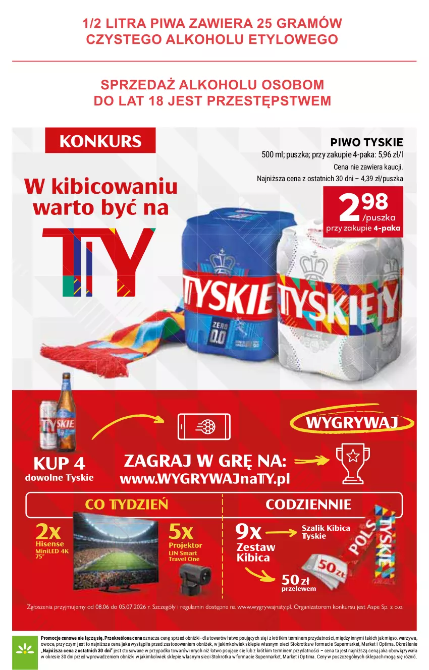 Gazetka promocyjna Stokrotka - Supermarket - ważna 11.06 do 17.06.2026 - strona 46 - produkty: Mięso, Optima, Owoce, Piwo, Tyskie, Warzywa