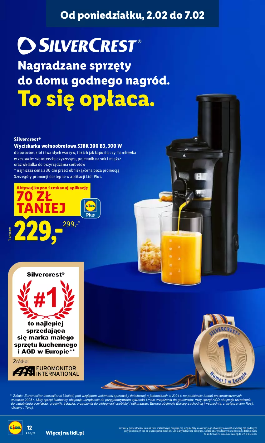 Gazetka promocyjna Lidl - GAZETKA - ważna 02.02 do 04.02.2026 - strona 12 - produkty: Gra, Grzejnik, Marchewka, Monitor, Odkurzacz, Odkurzacze, Pojemnik, Silvercrest, Sok, Szczoteczka, Wyciskarka, Wyciskarka wolnoobrotowa