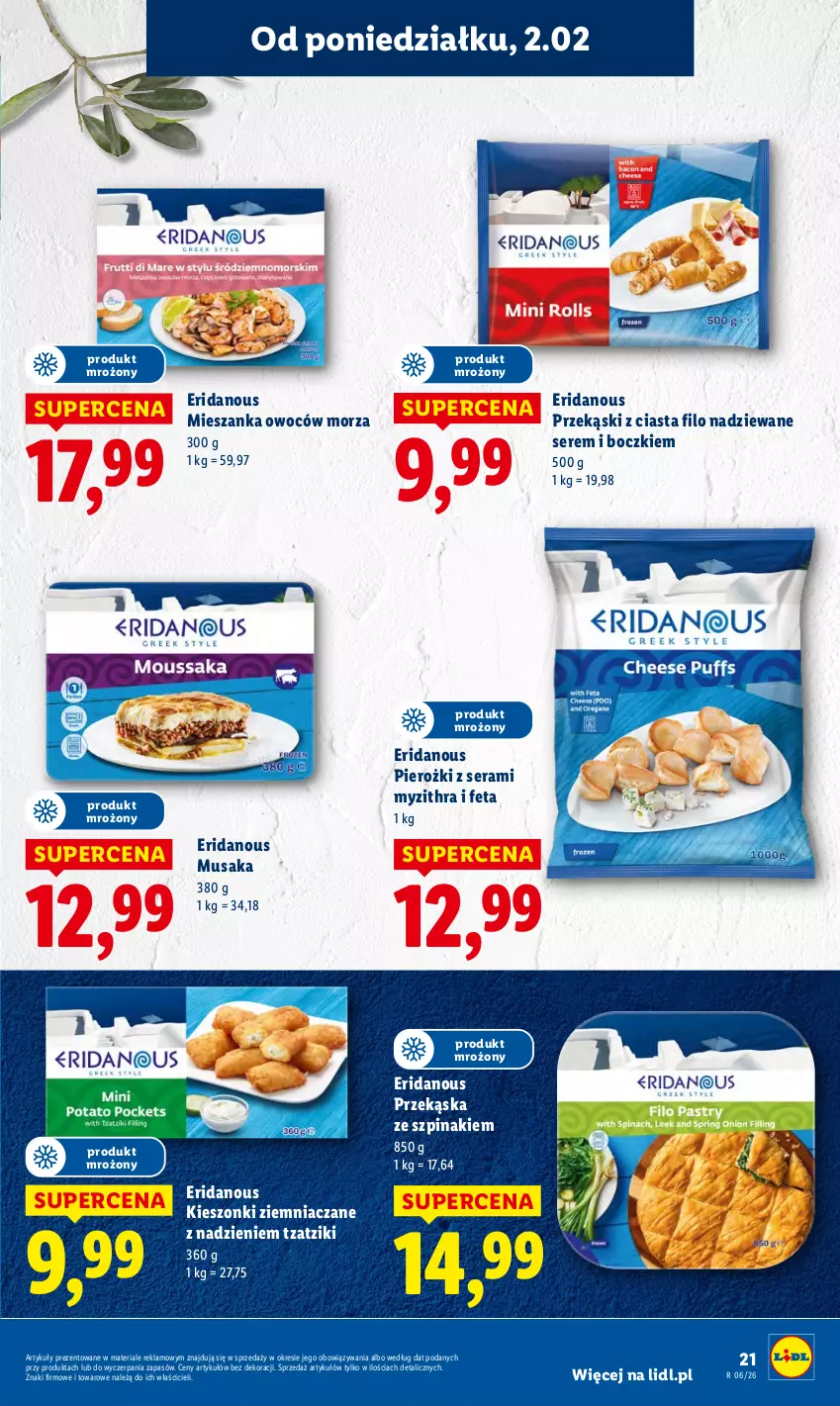 Gazetka promocyjna Lidl - GAZETKA - ważna 02.02 do 04.02.2026 - strona 21 - produkty: Feta, Mus, Ser, Szpinak