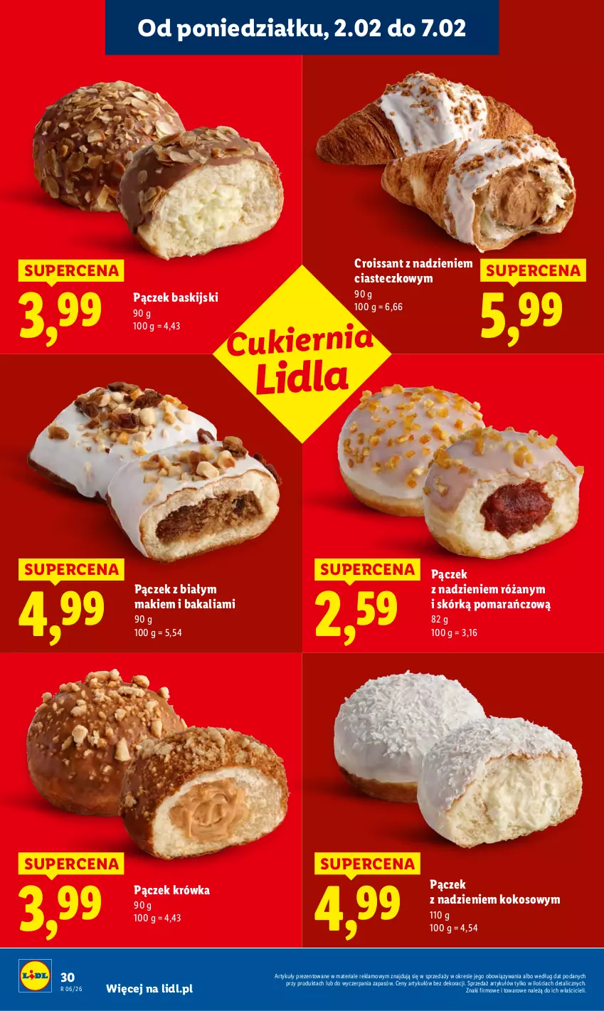 Gazetka promocyjna Lidl - GAZETKA - ważna 02.02 do 04.02.2026 - strona 30 - produkty: Croissant, Cukier, Kokos, Pączek, Róża