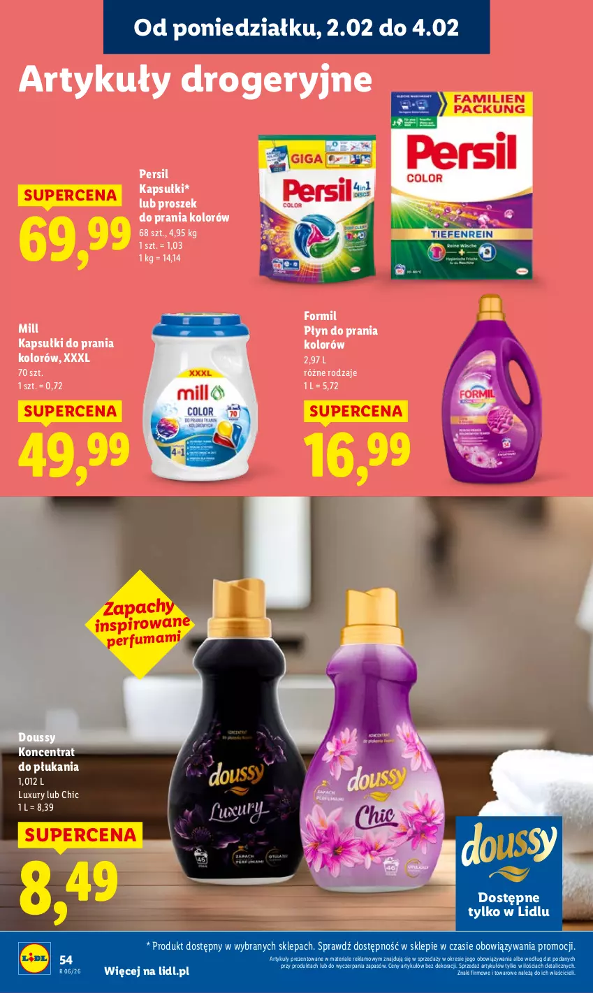 Gazetka promocyjna Lidl - GAZETKA - ważna 02.02 do 04.02.2026 - strona 54 - produkty: Kapsułki do prania, Perfum, Persil, Płyn do prania, Proszek do prania