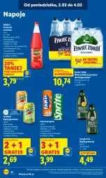Gazetka promocyjna Lidl - GAZETKA - Gazetka - ważna od 04.02 do 04.02.2026 - strona 44 - produkty: Gra, Napoje, LANA, Oranżada, Hellena, Napój gazowany, Tymbark, Fanta, Woda, Sprite, Napój, Fa
