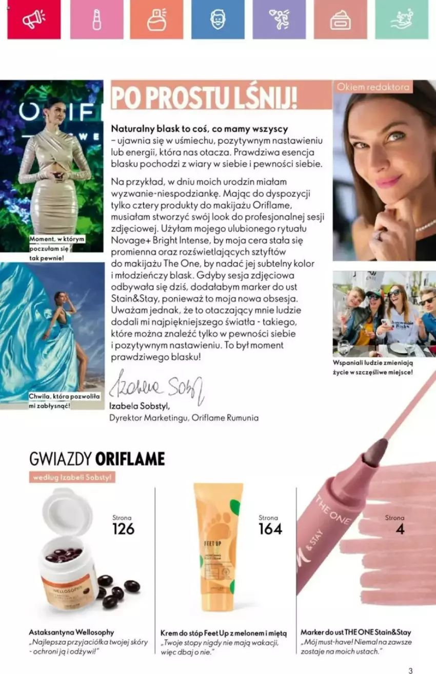 Gazetka promocyjna Oriflame - ważna 25.05 do 14.06.2025 - strona 123 - produkty: Feet Up, Krem do stóp, Makijaż, Marker, Melon, Mus, NovAge, Oriflame, Produkty do makijażu, Rum, The ONE, Top