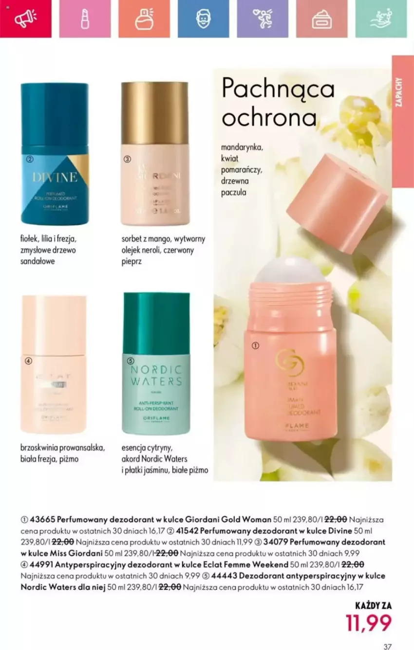 Gazetka promocyjna Oriflame - ważna 25.05 do 14.06.2025 - strona 139 - produkty: Cytryny, Dezodorant, Divine, Eclat, Giordani Gold, Mango, Miss Giordani, Olej, Perfum, Pieprz, Sandał