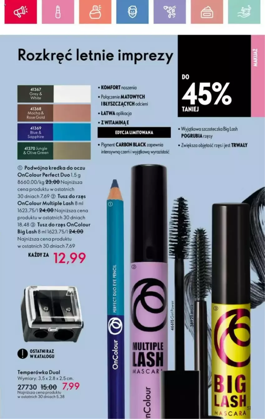 Gazetka promocyjna Oriflame - ważna 25.05 do 14.06.2025 - strona 159 - produkty: Kredka, Lack, OnColour, Szczoteczka, Tusz