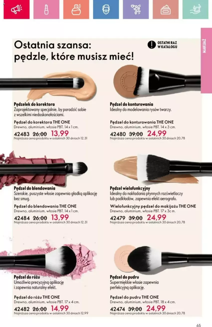 Gazetka promocyjna Oriflame - ważna 25.05 do 14.06.2025 - strona 181 - produkty: Gra, Makijaż, Mus, Pędzel do pudru, Pędzel do różu, Podkład, Por, Rozświetlacz, The ONE