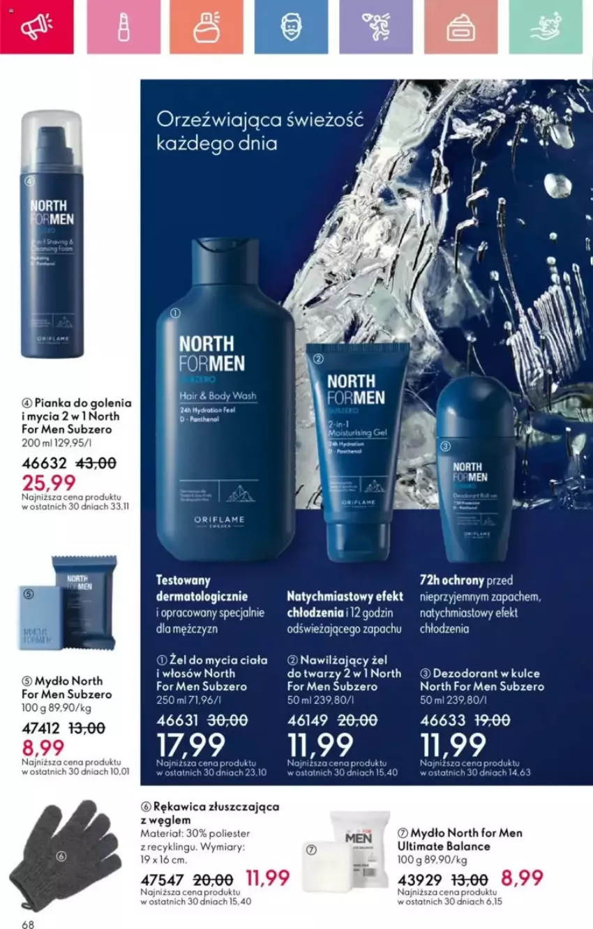 Gazetka promocyjna Oriflame - ważna 25.05 do 14.06.2025 - strona 184 - produkty: Body, Dezodorant, Fa, Jaja, Mydło, North for Men, Oriflame, Pianka do golenia
