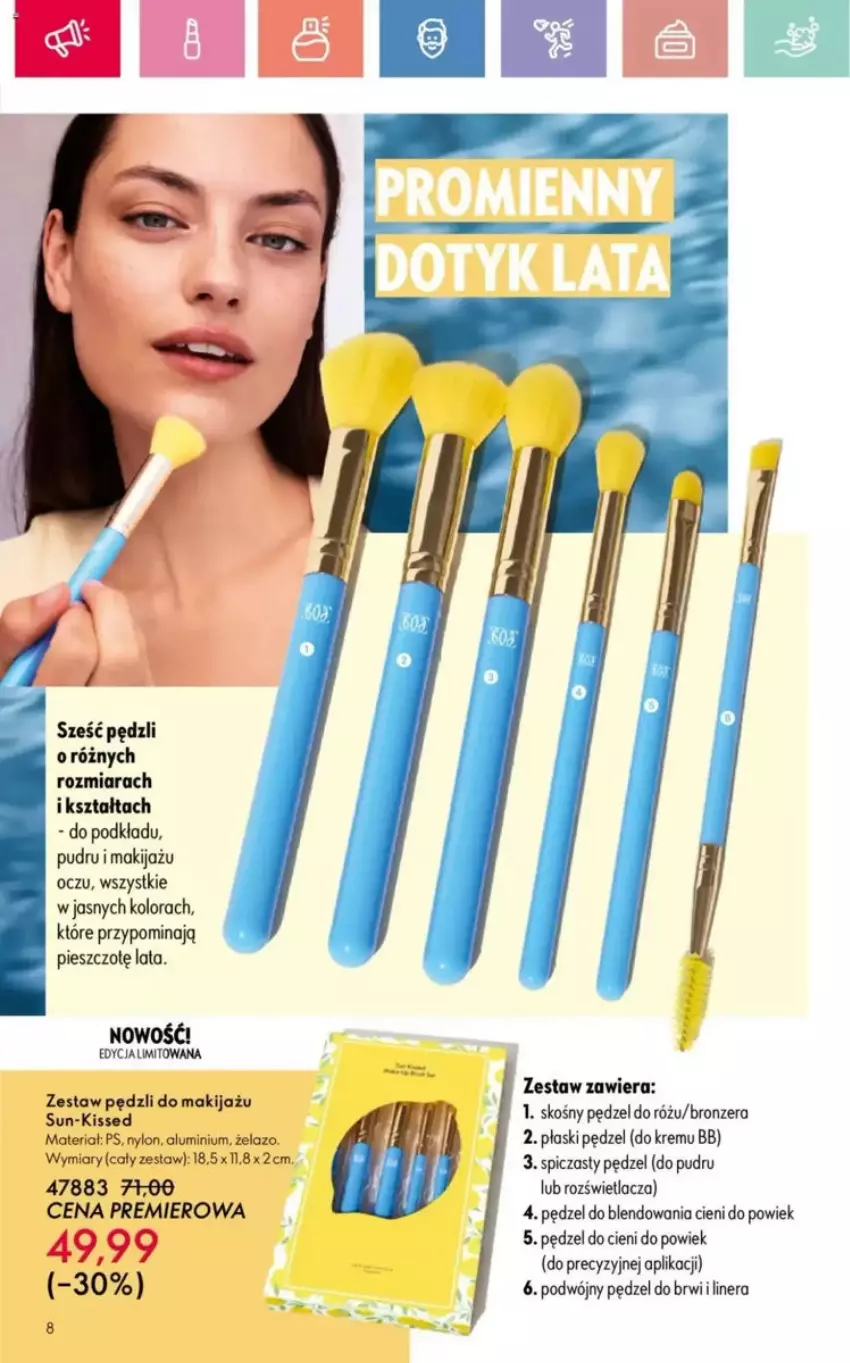 Gazetka promocyjna Oriflame - ważna 25.05 do 14.06.2025 - strona 2 - produkty: Bronzer, Makijaż, Pędzel do różu, Płaski pędzel, Podkład, Rozświetlacz, Zestaw pędzli
