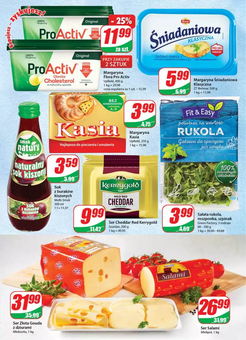 Gazetka promocyjna Dino - Gazetka - ważna 12.10 do 18.10.2022 - strona 15 - produkty: Cheddar, Danio, Fa, Flora, Gouda, Gra, Kasia, Margaryna, Roszponka, Rukola, Salami, Sałat, Ser, Ser salami, Szpinak