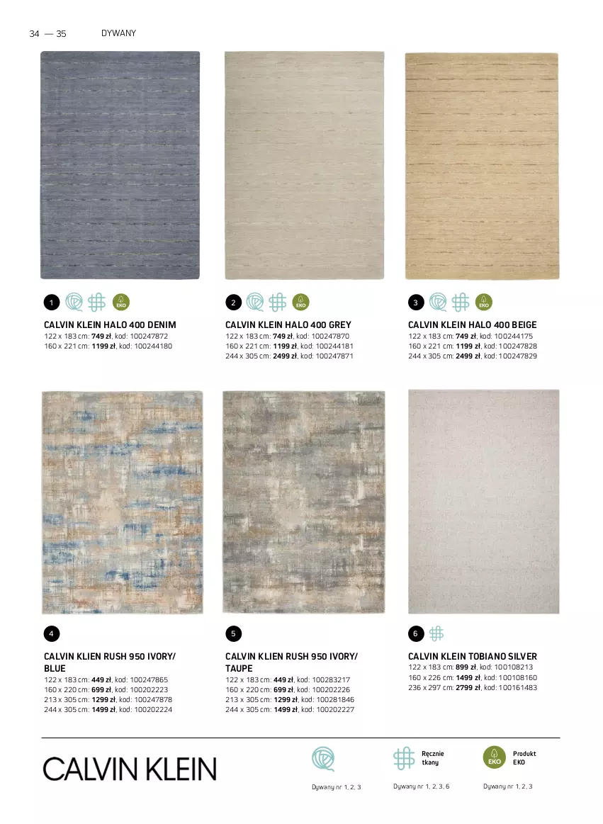 Gazetka promocyjna Komfort - Katalog dywanów - ważna 01.01 do 31.12.2022 - strona 34 - produkty: Calvin Klein, Dywan, Halo