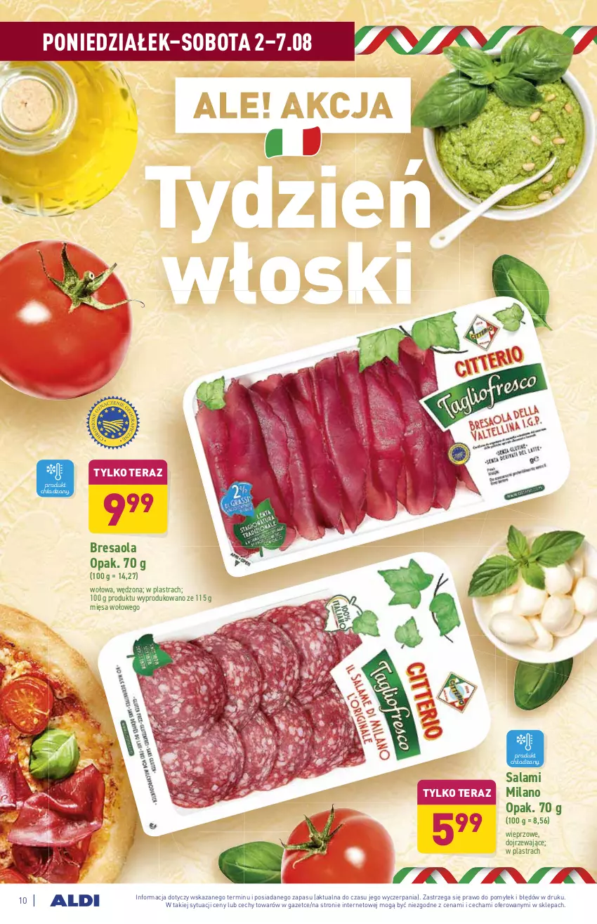 Gazetka promocyjna Aldi - ważna 02.08 do 07.08.2021 - strona 10 - produkty: Bresaola, Salami, Tera