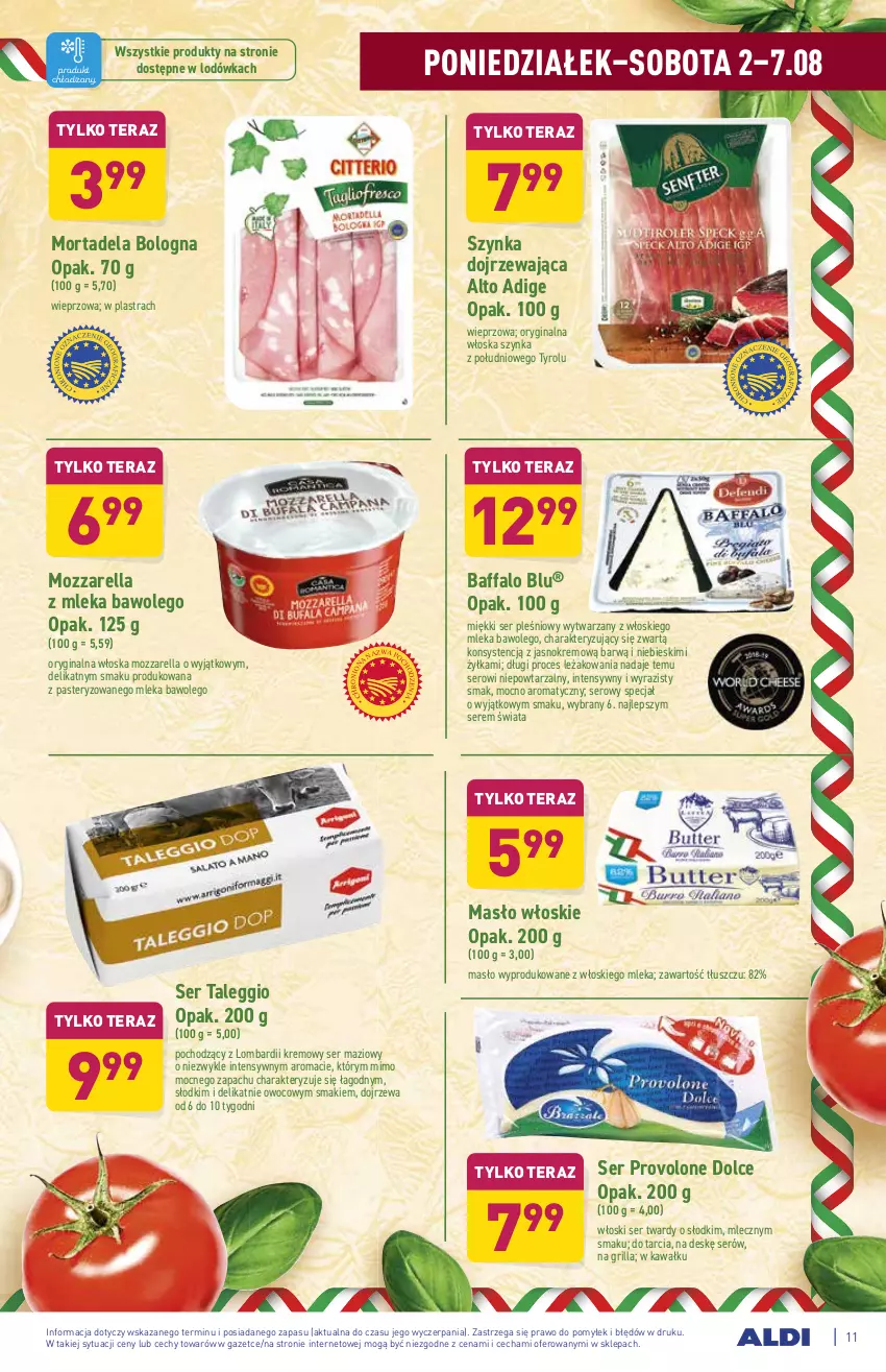 Gazetka promocyjna Aldi - ważna 02.08 do 07.08.2021 - strona 11 - produkty: Fa, Gin, Grill, Kawa, LEGO, Lodówka, Masło, Mozzarella, Ser, Ser pleśniowy, Szynka, Tera