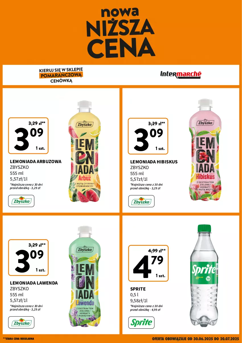 Gazetka promocyjna Intermarche - Nowa Niższa Cena - ważna 30.06 do 20.07.2025 - strona 1 - produkty: Arbuz, Hibiskus, Lemoniada, Sprite