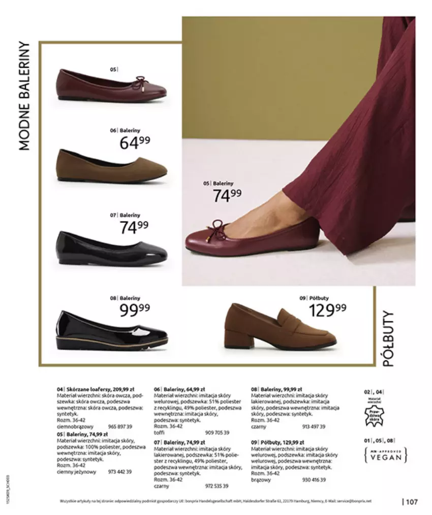 Gazetka promocyjna Bonprix - PRZYTULNY SEZON PRZEJŚCIOWY - ważna 23.09 do 03.11.2025 - strona 109 - produkty: Baleriny, Buty, Fa, Gra, Lakier, LG, Mola, Półbuty, Rura
