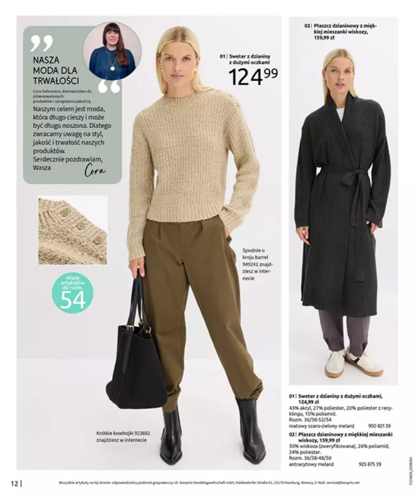 Gazetka promocyjna Bonprix - PRZYTULNY SEZON PRZEJŚCIOWY - ważna 23.09 do 03.11.2025 - strona 14 - produkty: Moda, Parka, Rum, Spodnie, Sweter, Tera