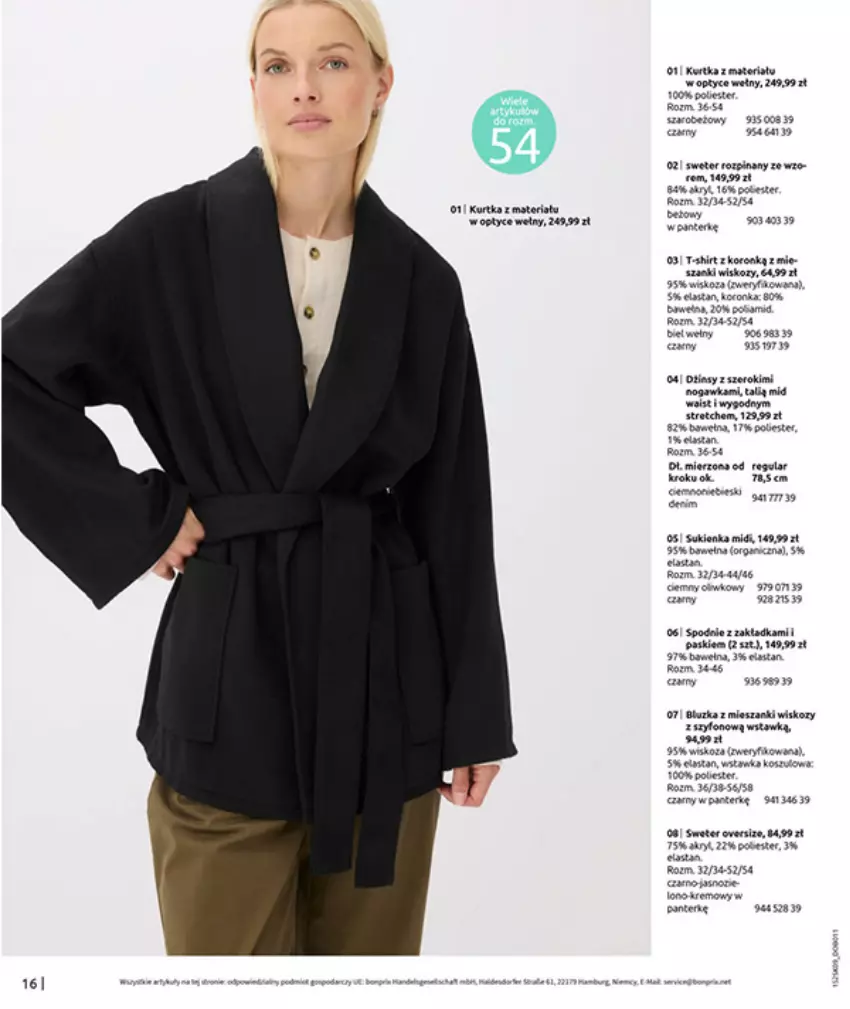 Gazetka promocyjna Bonprix - PRZYTULNY SEZON PRZEJŚCIOWY - ważna 23.09 do 03.11.2025 - strona 18 - produkty: Biurka, Fa, Kurtka, LG, Spodnie, Sukienka, Sweter