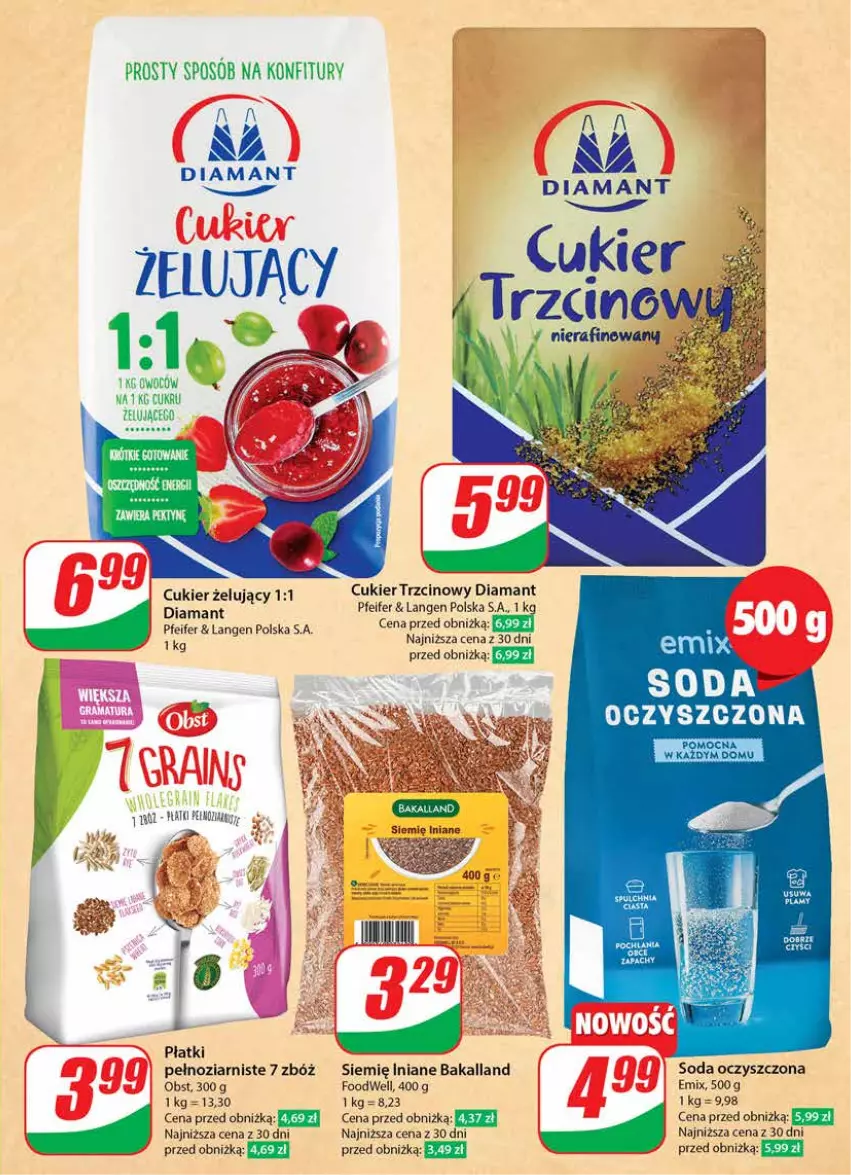 Gazetka promocyjna Dino - Gazetka 25 / 2024 - ważna 19.06 do 25.06.2024 - strona 17 - produkty: Bakalland, Cukier, Cukier trzcinowy, Diamant, Siemię Iniane, Soda oczyszczona