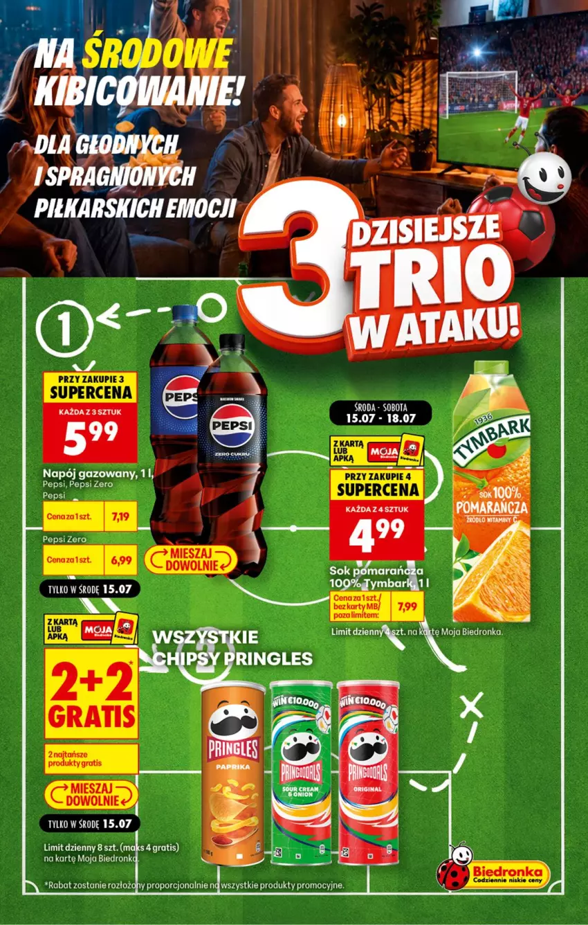 Gazetka promocyjna Biedronka - Gazetka - ważna 15.07 do 22.07.2026 - strona 1 - produkty: Gra, Napój, Napój gazowany, Pepsi, Por, Sok