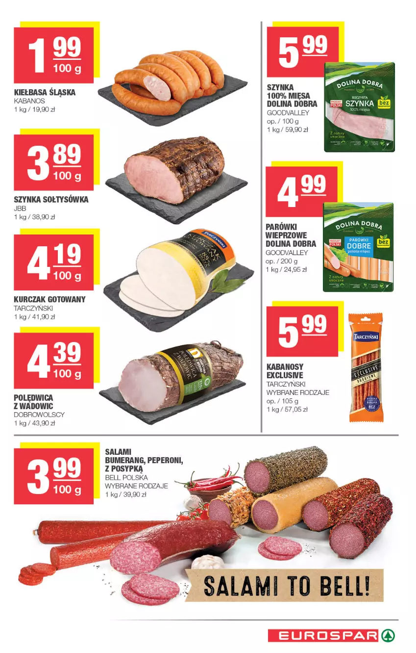 Gazetka promocyjna Spar - EuroSpar - ważna 16.11 do 26.11.2025 - strona 7 - produkty: Bell, Bumerang, Kabanos, Kiełbasa, Kurczak, Kurczak gotowany, Parówki, Polędwica, Salami, Szynka, Tarczyński