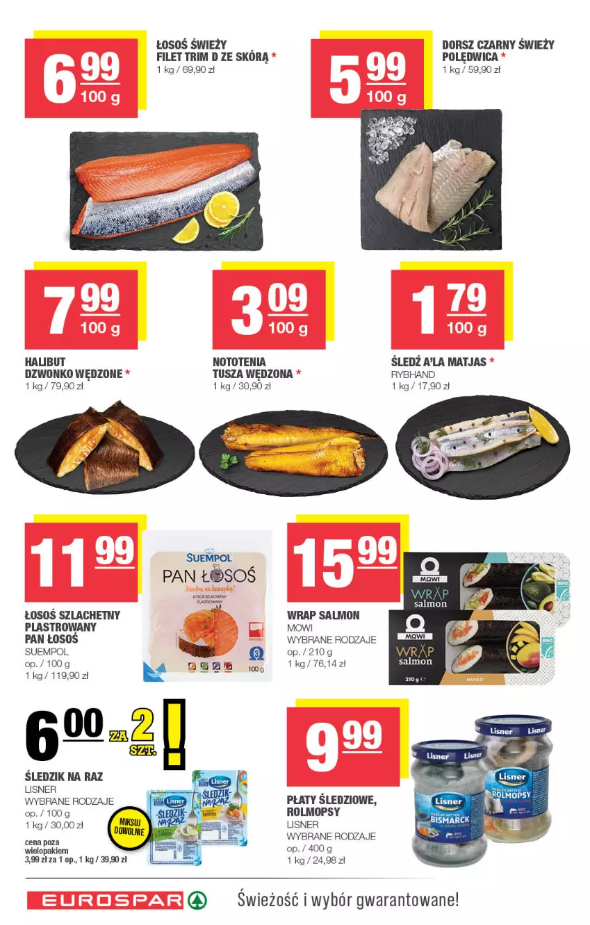 Gazetka promocyjna Spar - EuroSpar - ważna 16.11 do 26.11.2025 - strona 8 - produkty: Dorsz, Halibut, Lisner, Matjas, Mop, Nototenia, Polędwica, Suempol, Tusz