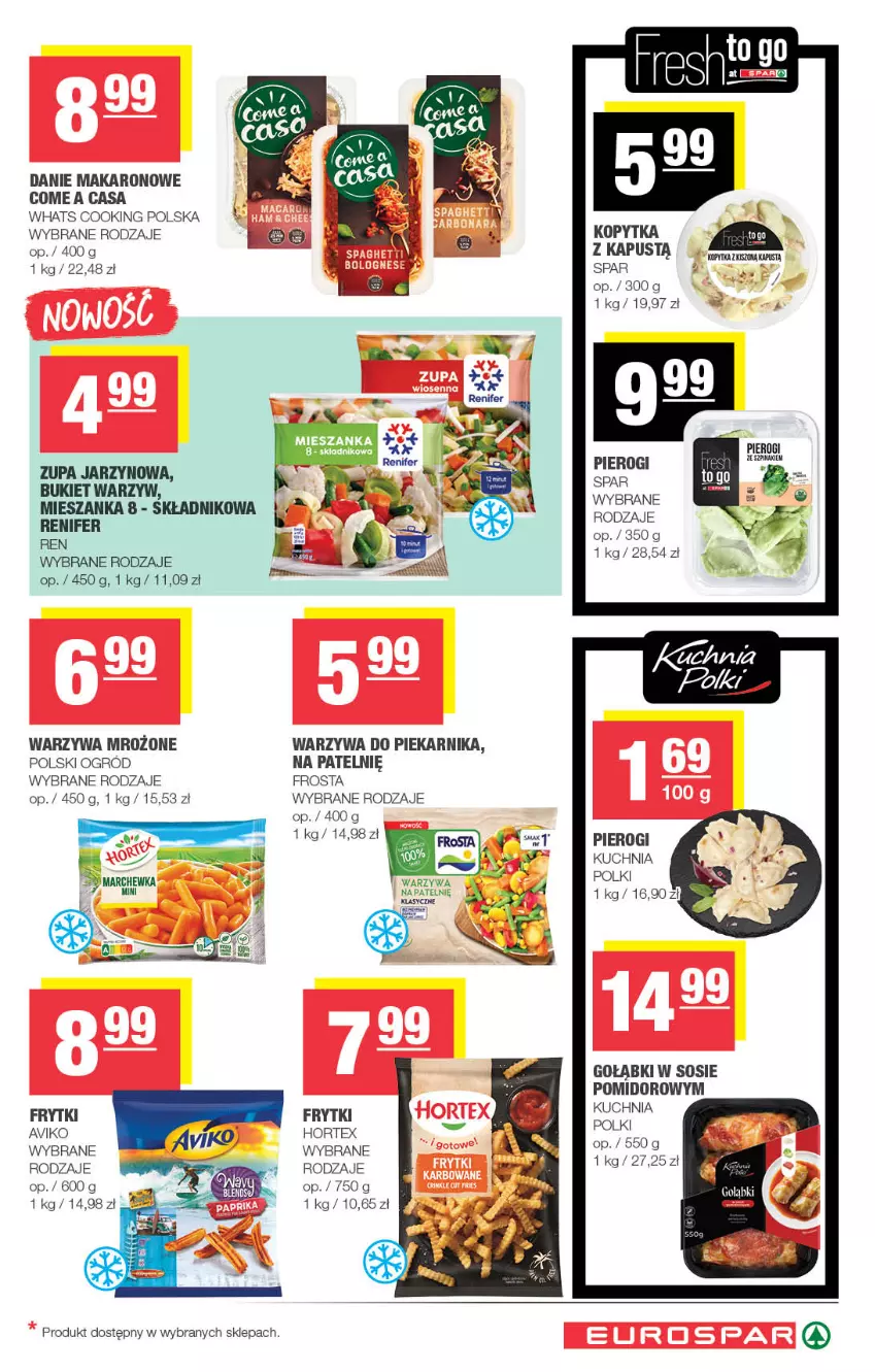 Gazetka promocyjna Spar - EuroSpar - ważna 16.11 do 26.11.2025 - strona 9 - produkty: Bukiet, Bukiet warzyw, Frosta, Frytki, Hortex, Kapustą, Kopytka, Kuchnia, Makaron, Ogród, Piekarnik, Pierogi, Renifer, Sos, Warzywa, Zupa