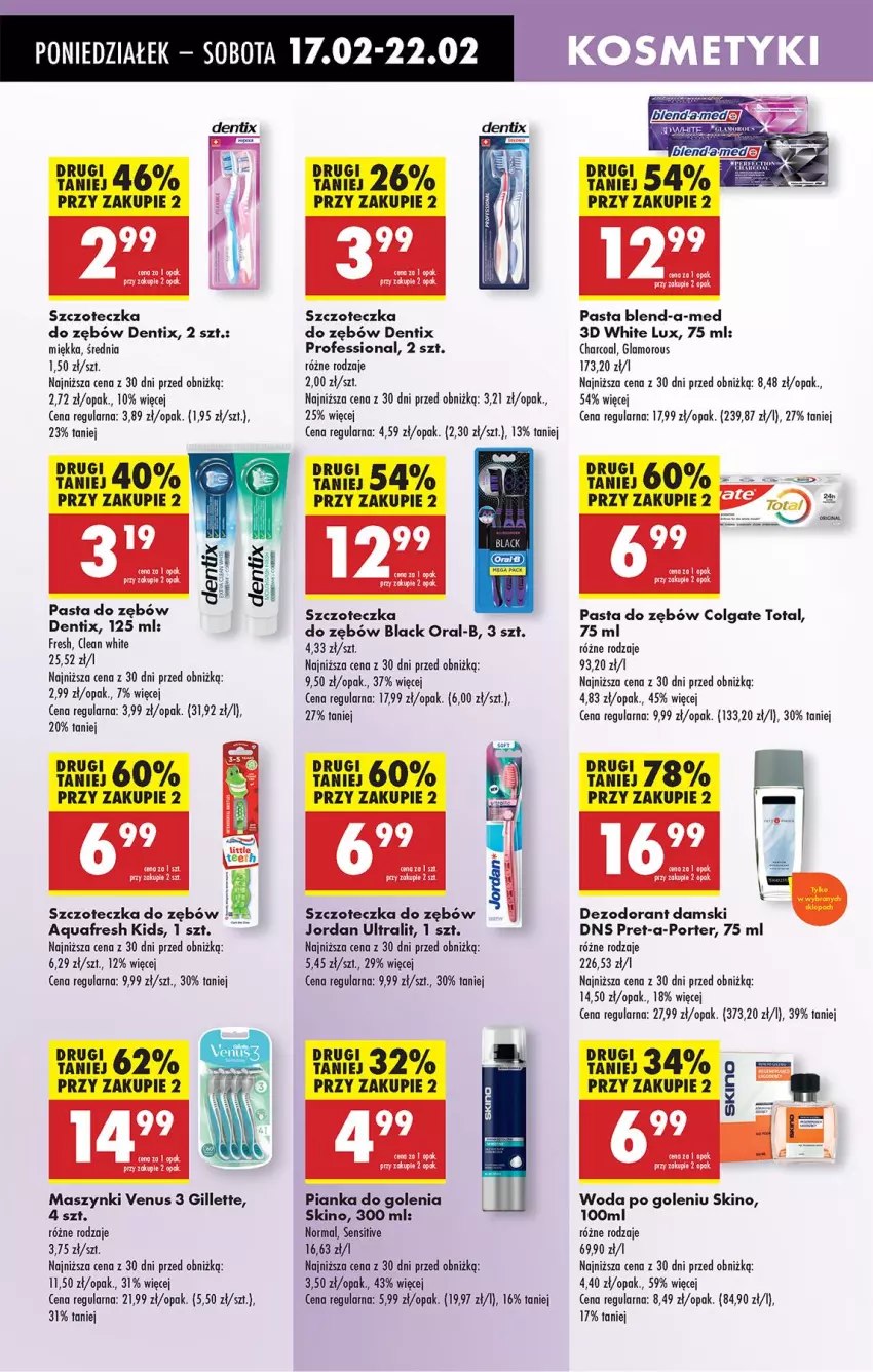 Gazetka promocyjna Biedronka - Od Poniedziałku - ważna 17.02 do 22.02.2025 - strona 62 - produkty: Aquafresh, Blend-a-Med, Colgate, Colgate Total, Dezodorant, Gillette, Lack, LG, Pasta do zębów, Pianka do golenia, Por, Szczoteczka, Szczoteczka do zębów, Venus, Woda, Woda po goleniu