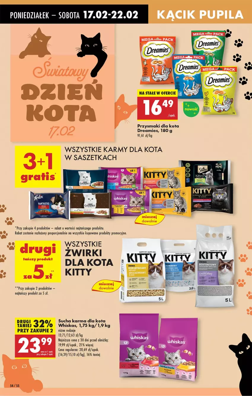 Gazetka promocyjna Biedronka - Od Poniedziałku - ważna 17.02 do 22.02.2025 - strona 74 - produkty: Fa, Fanta, Por, Przysmaki, Ser, Sucha karma, Whiskas