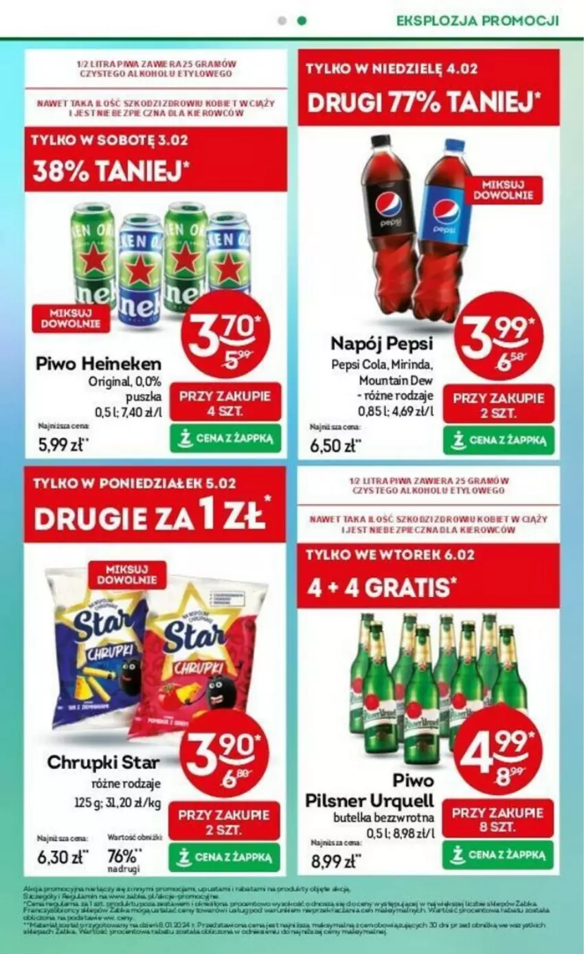 Gazetka promocyjna Żabka - ważna 07.02 do 13.02.2024 - strona 60 - produkty: Chrupki, Fa, Gin, Gra, LG, Mirinda, Napój, Parka, Pepsi, Pilsner Urquell, Piwa, Piwo, Por