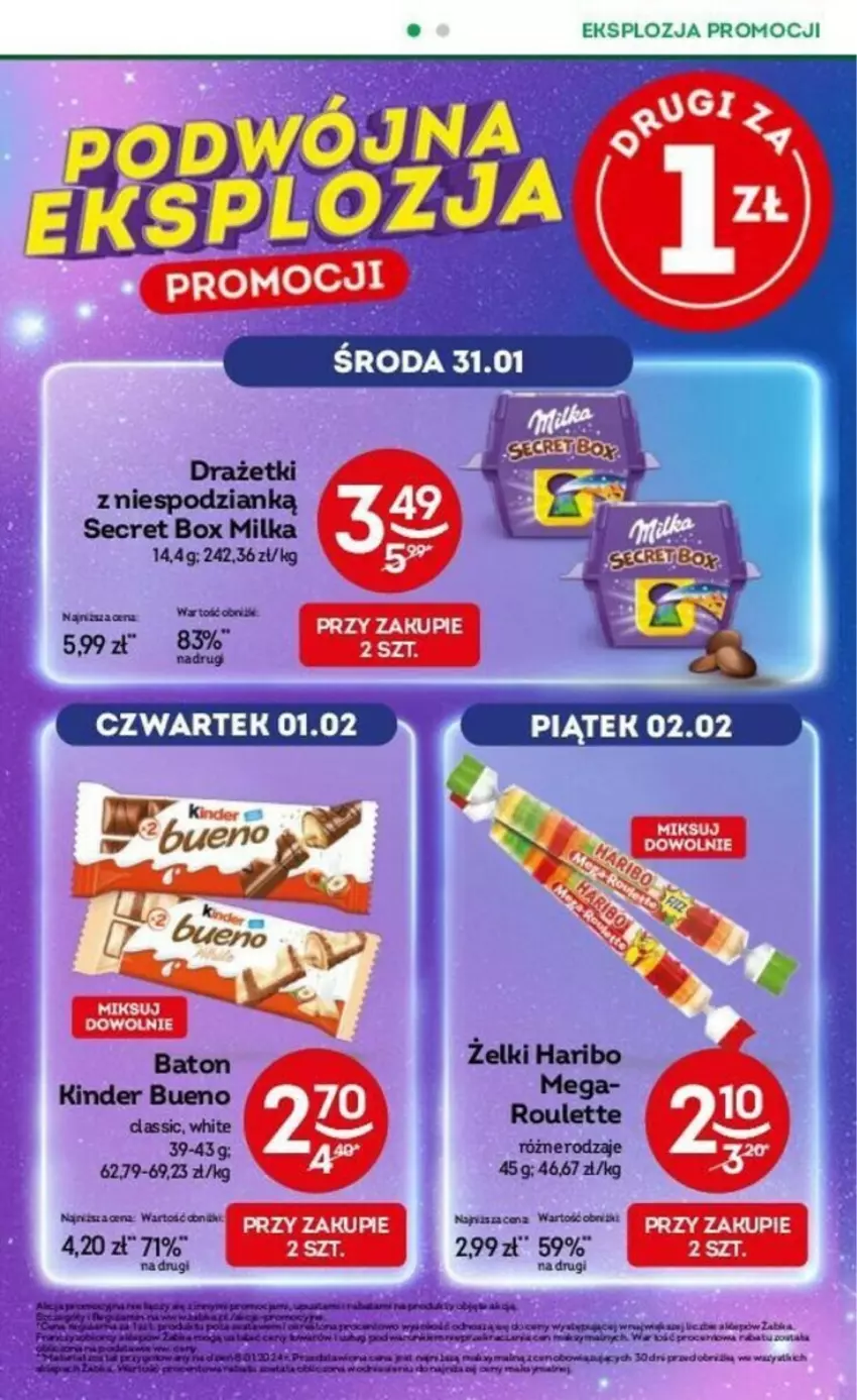 Gazetka promocyjna Żabka - ważna 07.02 do 13.02.2024 - strona 61 - produkty: Baton, BIC, Fa, Inka, Kinder, Kinder Bueno, LG, Milka, Por