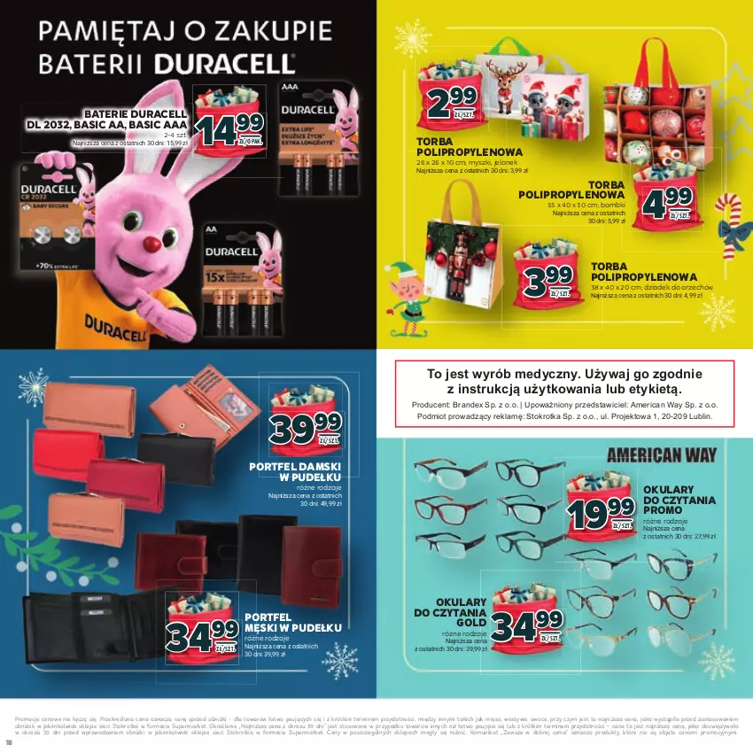 Gazetka promocyjna Stokrotka - Katalog Mikołajki! - ważna 20.11 do 10.12.2025 - strona 18 - produkty: Bombki, Duracell, Dziadek do orzechów, Mięso, Mysz, Okulary do czytania, Owoce, Por, Torba, Warzywa